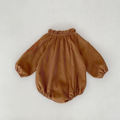 カントリースリーブ刺繍ロンパース(2color)