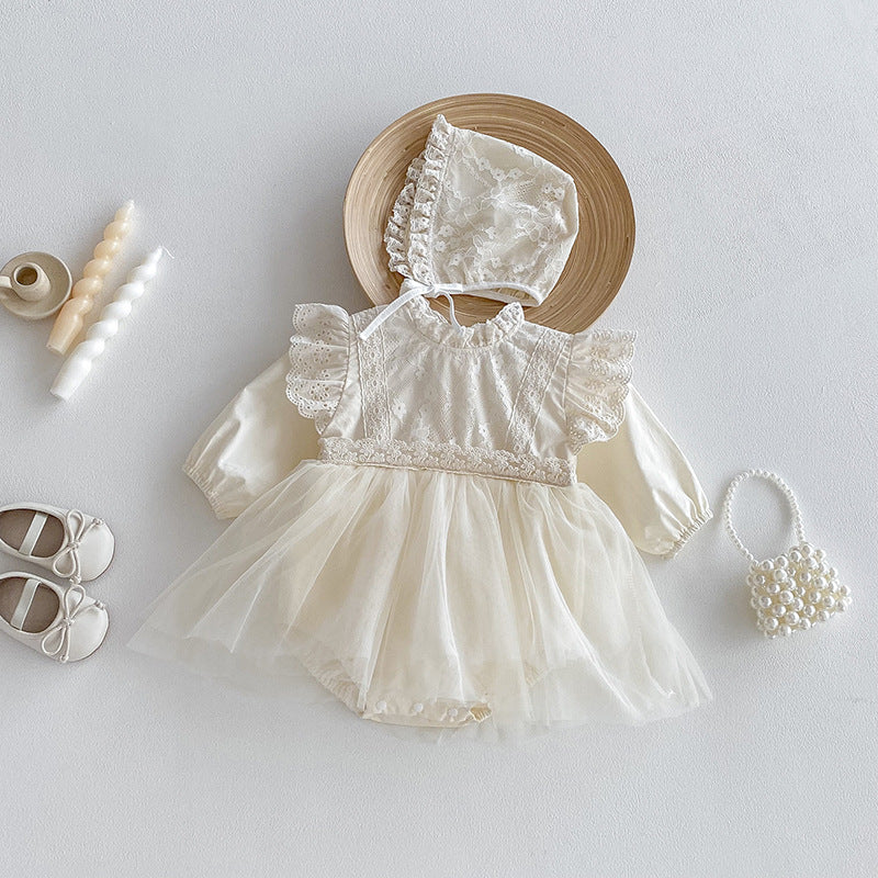 🅽🅴🆆 ヨーロピアンレースチュールロンパースセット