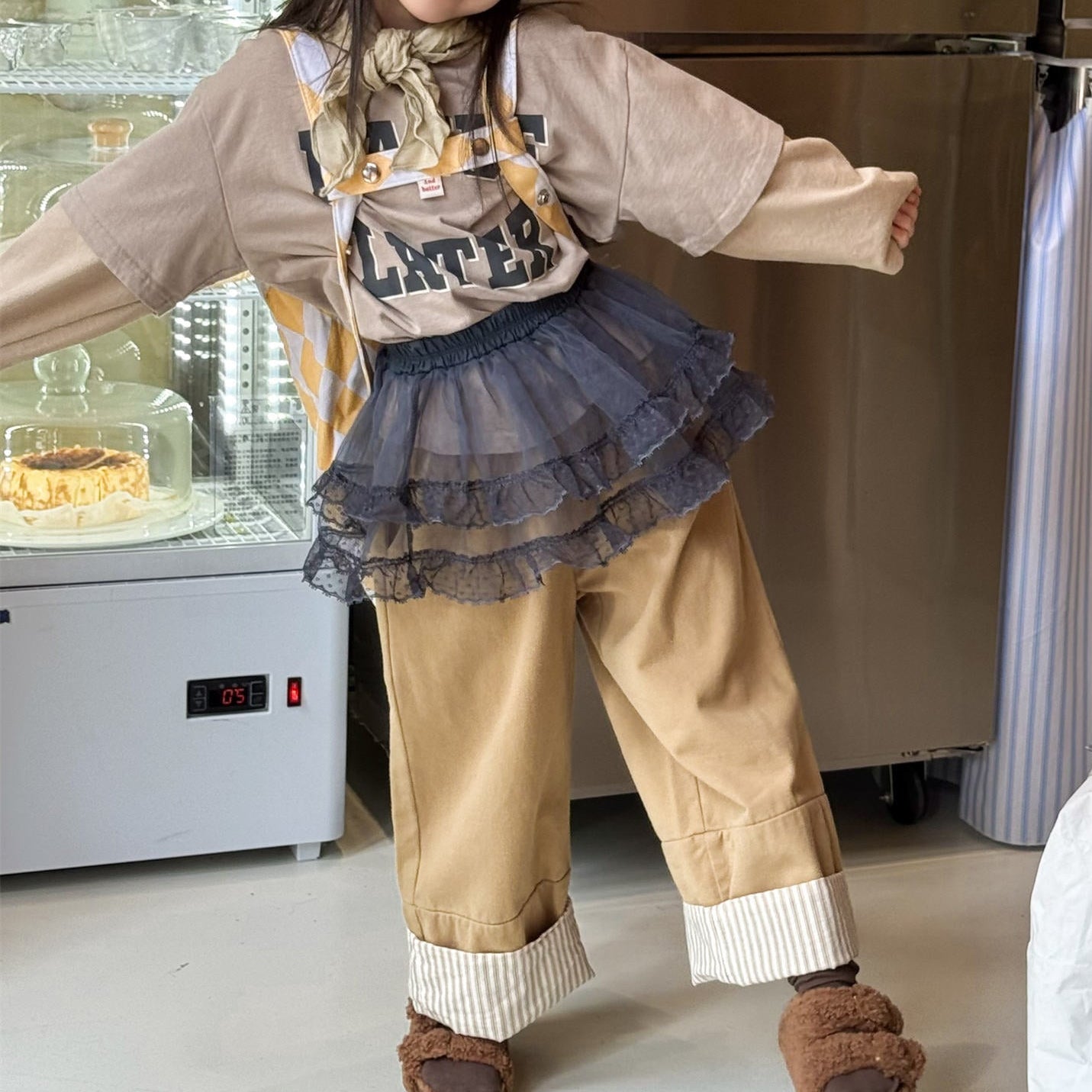 [2color / 80-130] ストレートワイドパンツ