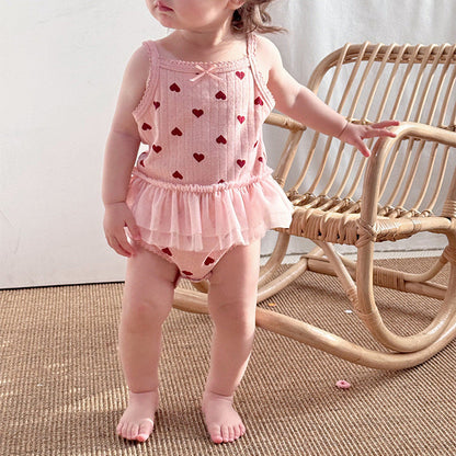 🅽🅴🆆 [3color / 66-90]ラブリーベビーサマーキャミロンパース