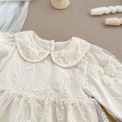 🅽🅴🆆 デザイン刺繍レースドレスロンパース