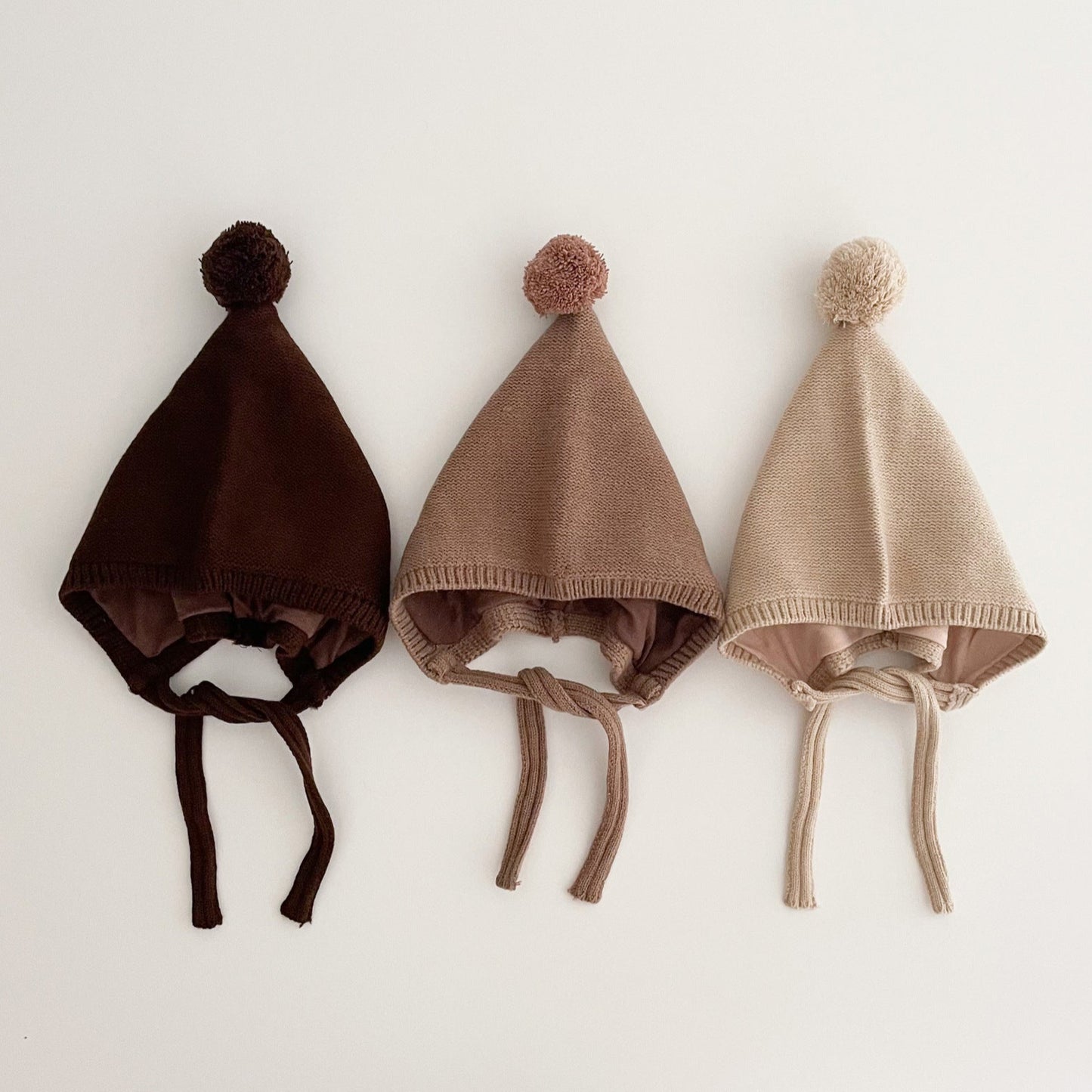 とんがりボンボンニットボンネット(10color)