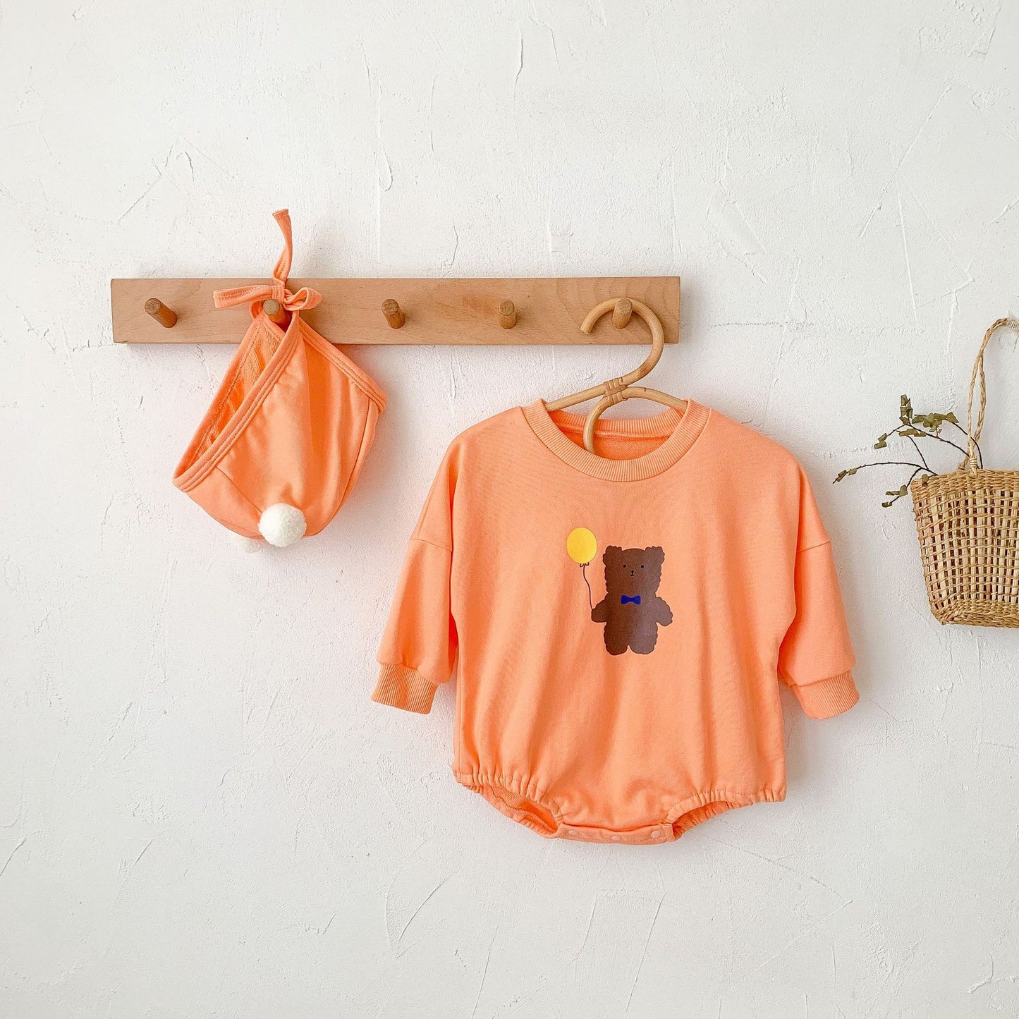 ポンポンべあロンパースセット(2color)