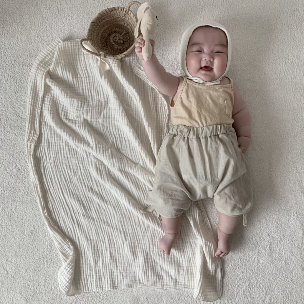 🅽🅴🆆 [2color / 66-90] コットンゆったりベビーパンツ