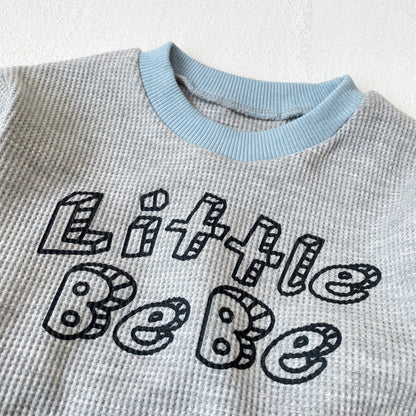 [2color / 66-90] ベビーワッフルツーピースセット