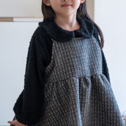[2color / 73-100] レトロチェックショルダーワンピース