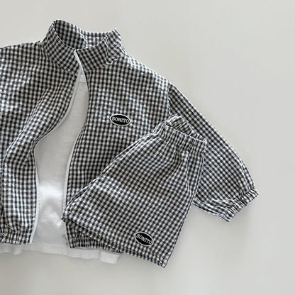 ギンガムチェックジップセットアップ(3color)