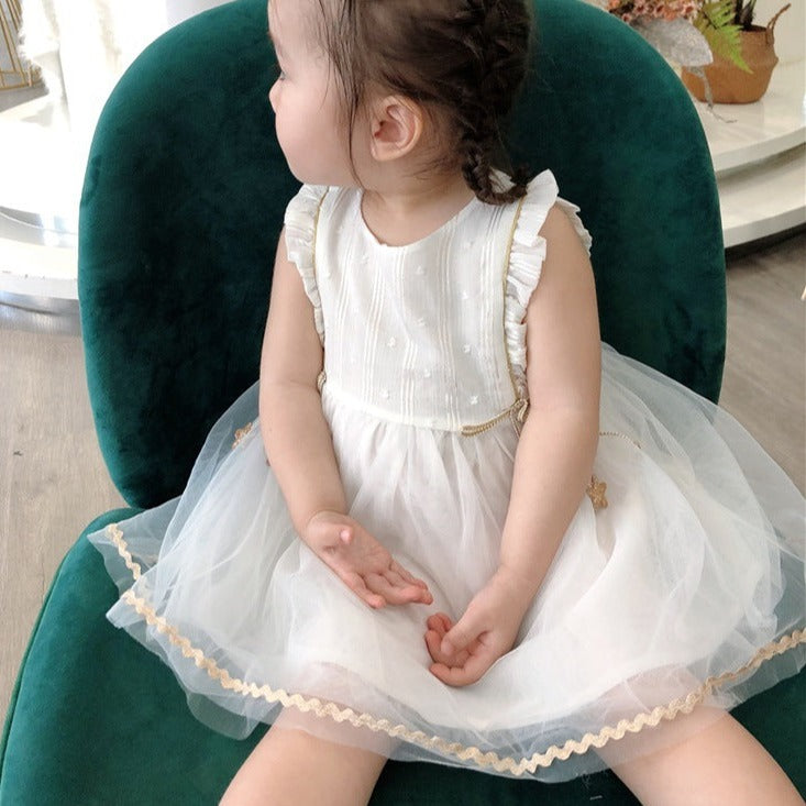 ［再販売］ノースリーブフリルレースドレス