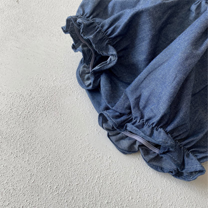 🅽🅴🆆 [2color / 66-90] ベビー裾フリルサスペンダーパンツ