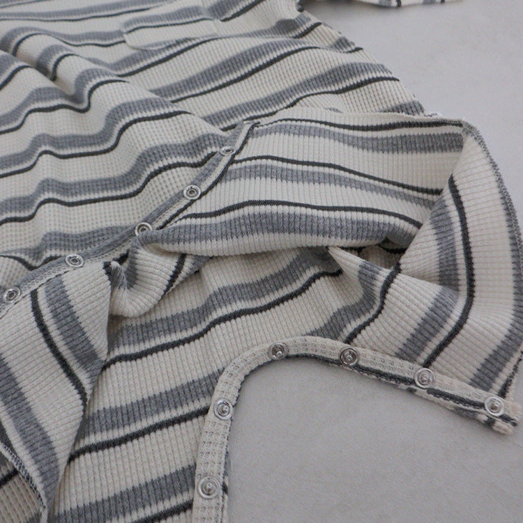 フレンチボーダー長袖ロンパース(2color)