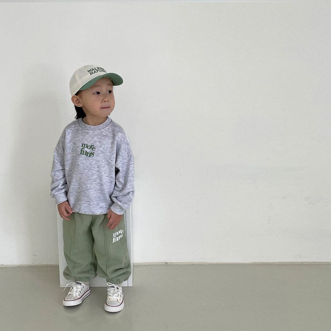 英字バイカラースウェットセットアップ(9color)