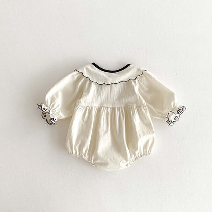 🅽🅴🆆 クラシカル刺繍ベビーロンパース