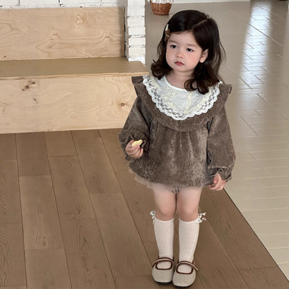 🅽🅴🆆 ベビーベロアワンピロンパース(2color)