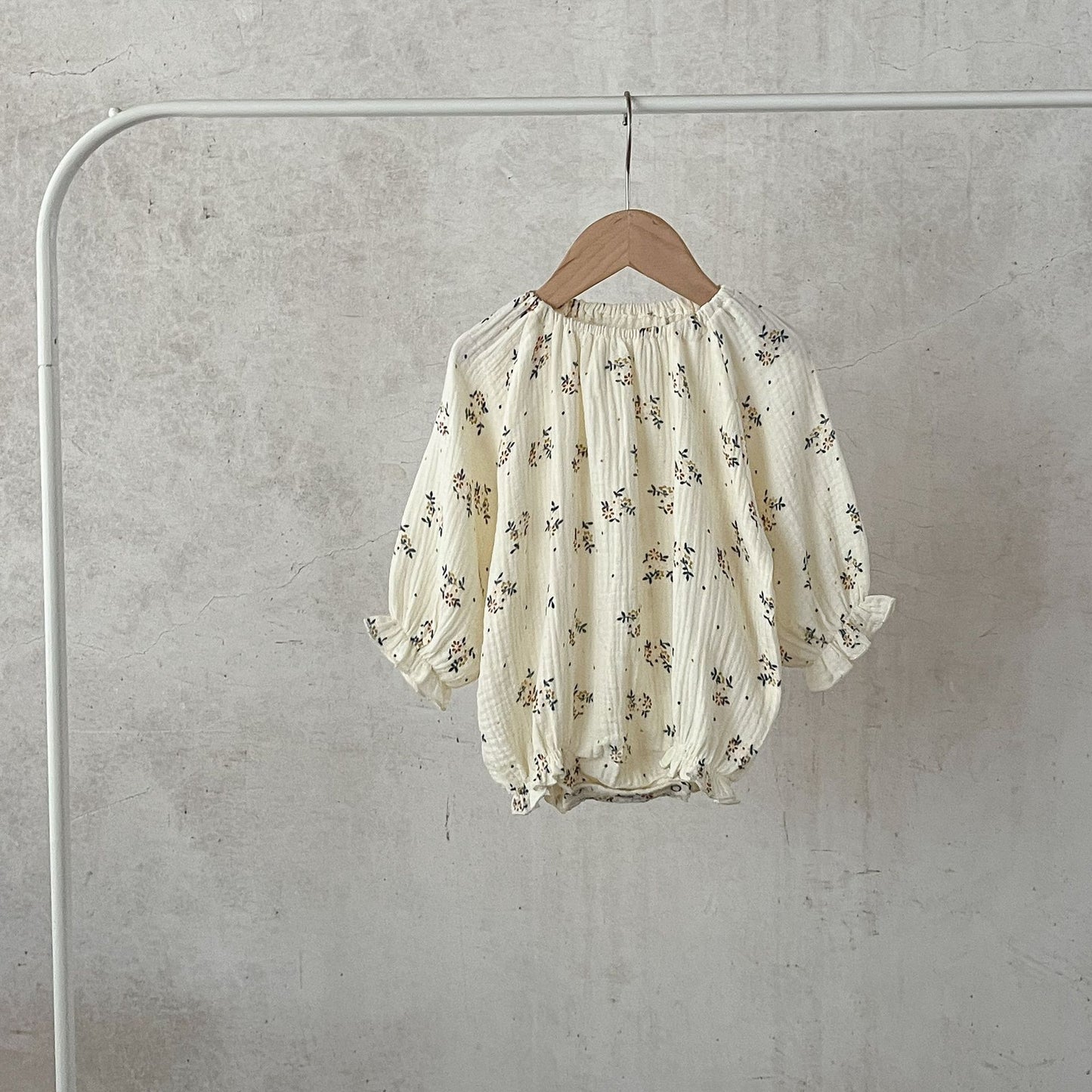 カントリーコットン長袖ロンパース