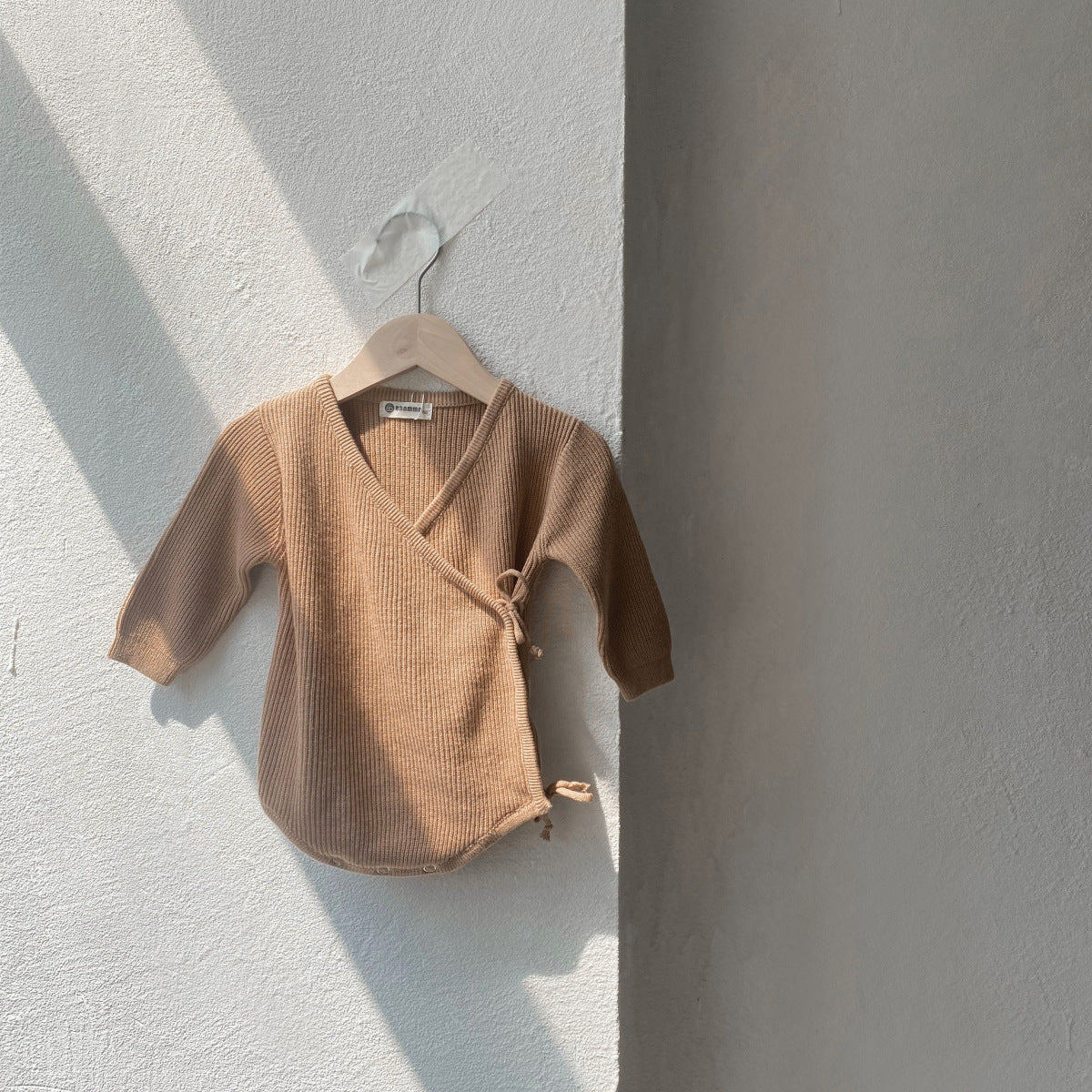 前あきベビーニットロンパース(2color)