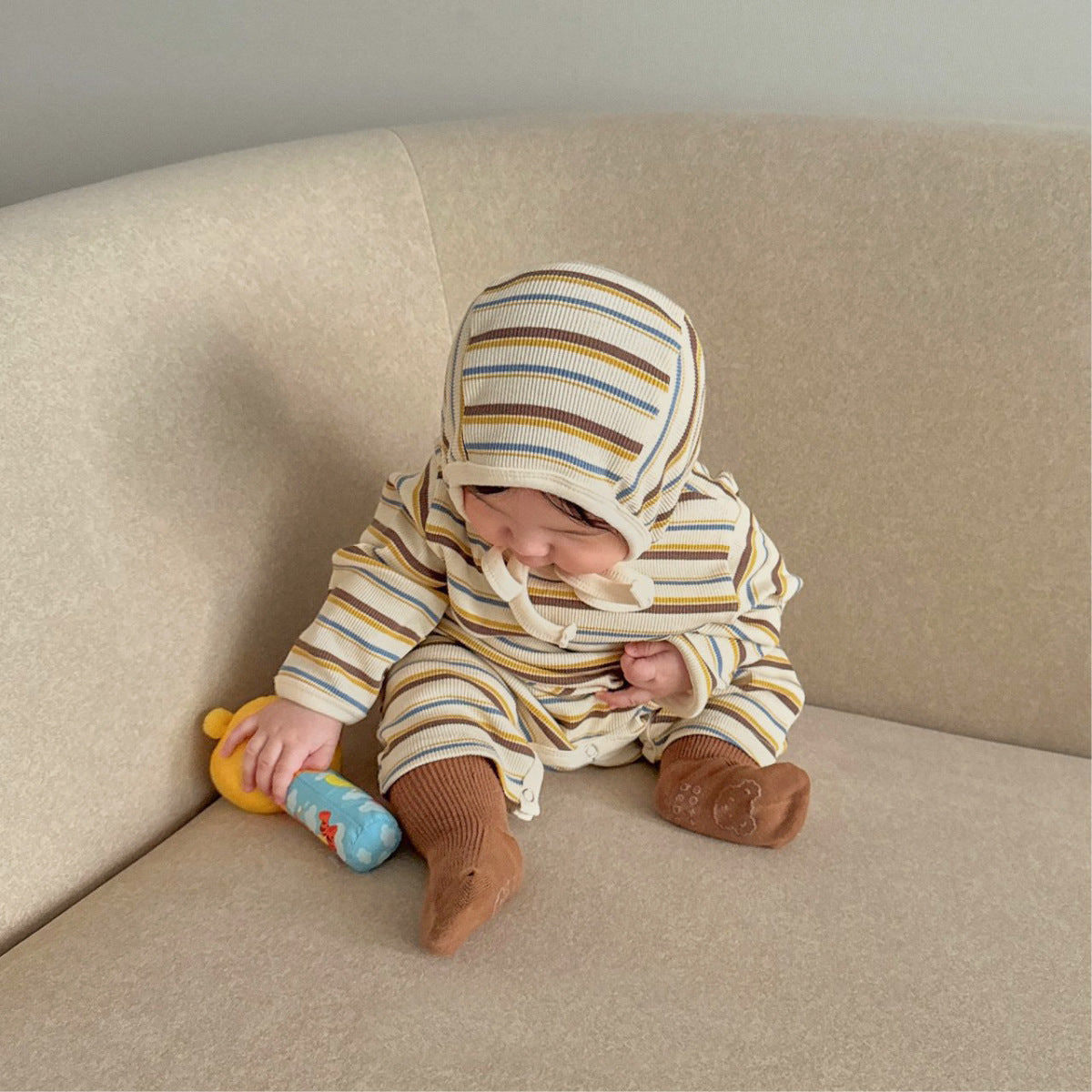 デザインボーダーロンパース(2color)