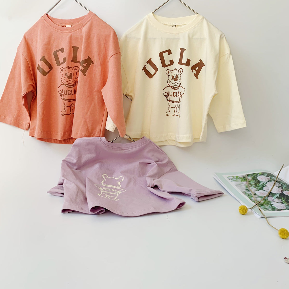 🅽🅴🆆 [3color / 80-130] ラフベアプリントTシャツ