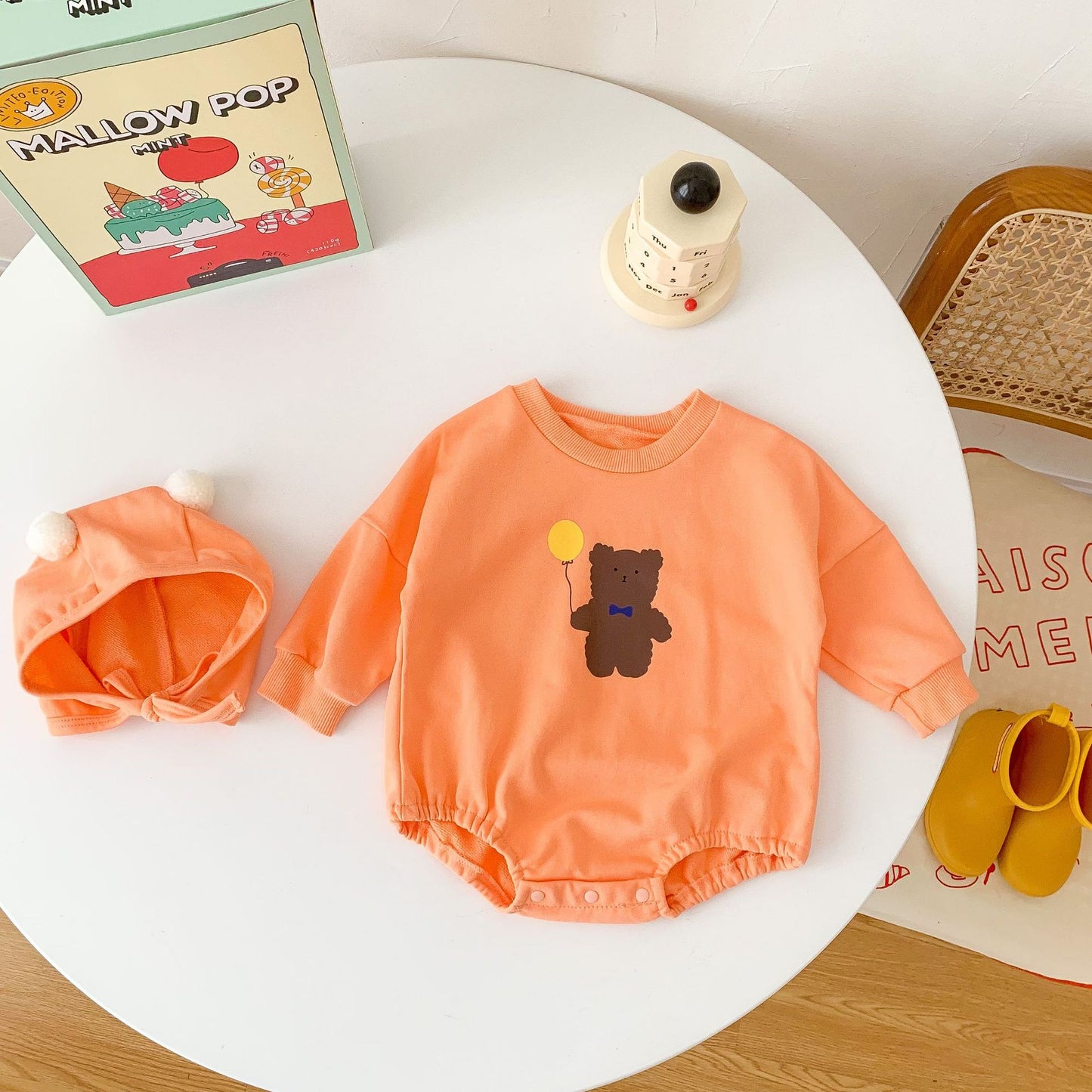 ポンポンべあロンパースセット(2color)