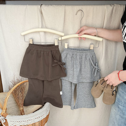 フェイクピースフレアパンツ(2color)