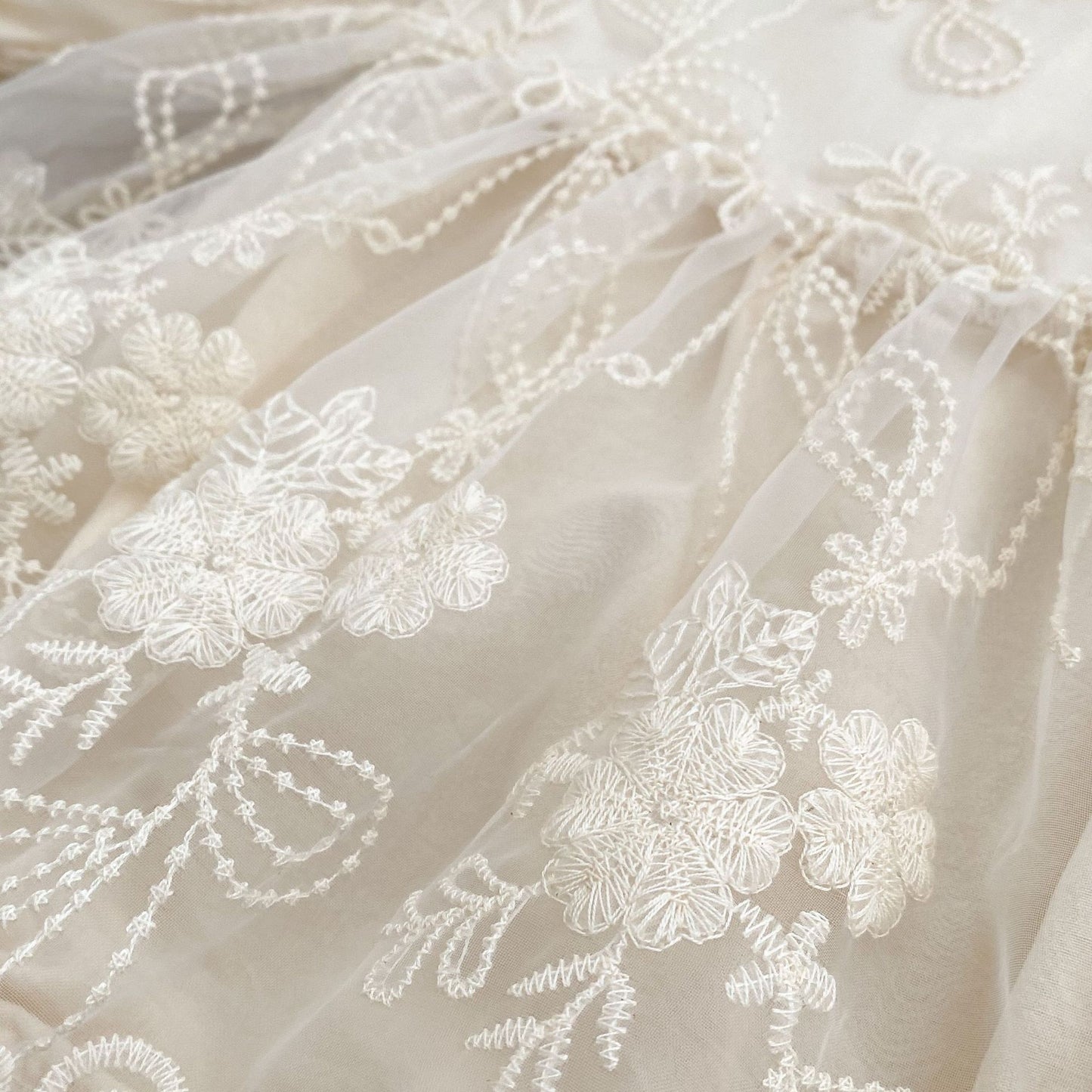 北欧刺繍メッシュワンピロンパース