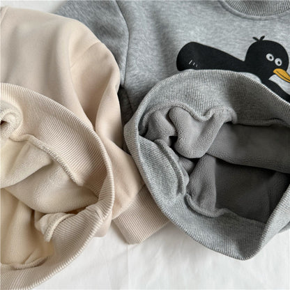 🅽🅴🆆 [2color / 80-130] ペンギンポッププリントスウェットトップス