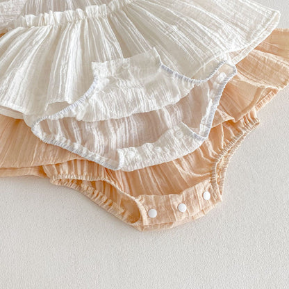 ラウンドネックプリンセスロンパース(2color)