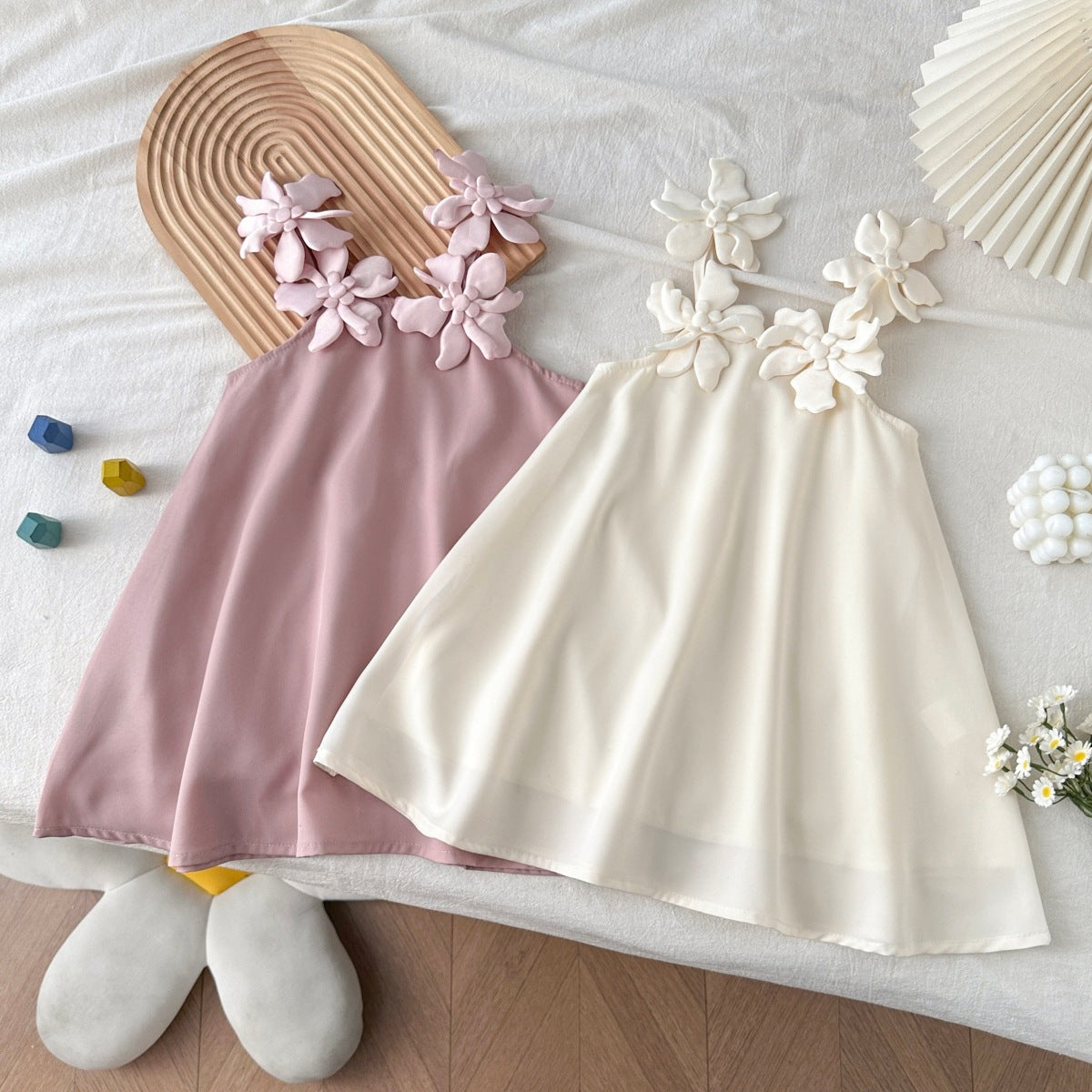 [2color / 90-140] フラワーショルダープリンスドレス