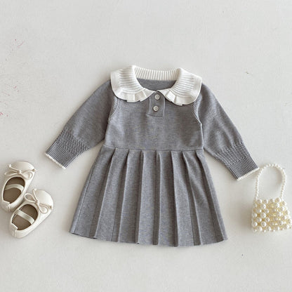 ニットグレーワンピース