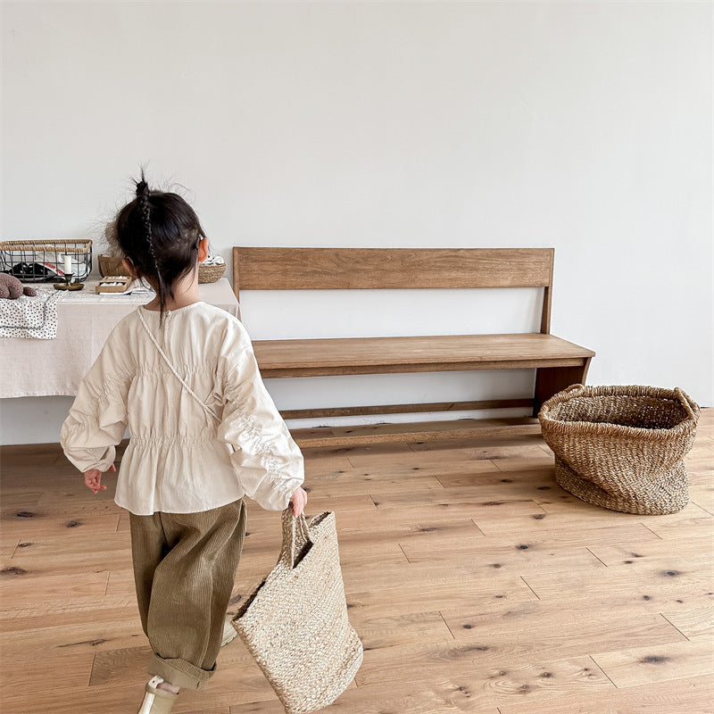 シャーリングガールブラウス(2color)