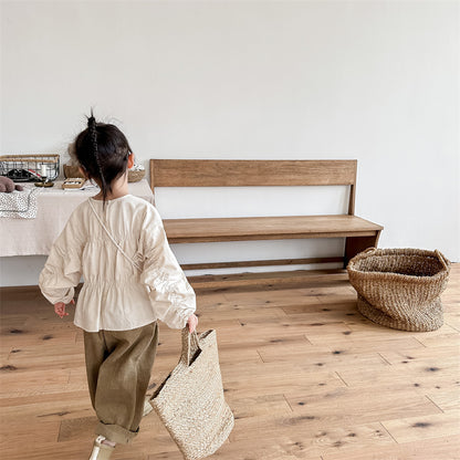 シャーリングガールブラウス(2color)