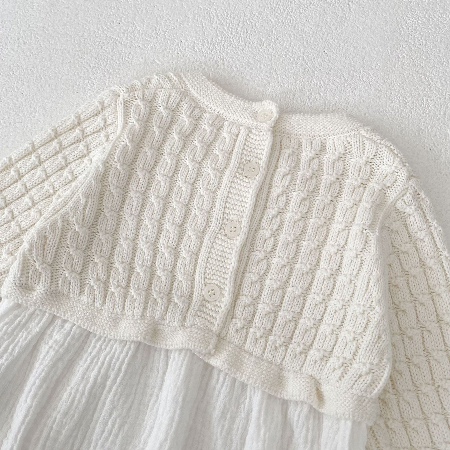 デザインニット切り替えロンパース