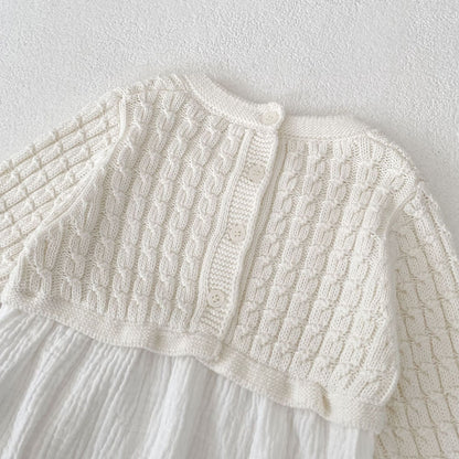 デザインニット切り替えロンパース