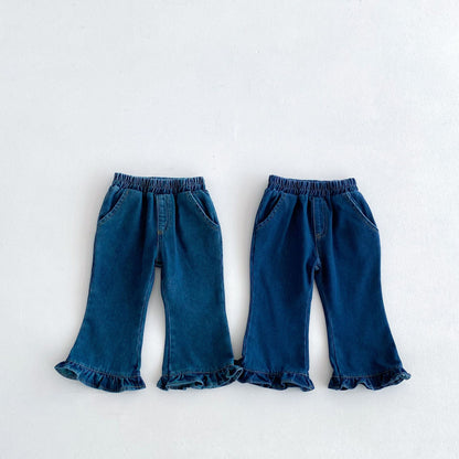 裾フレアデニムパンツ(2color)