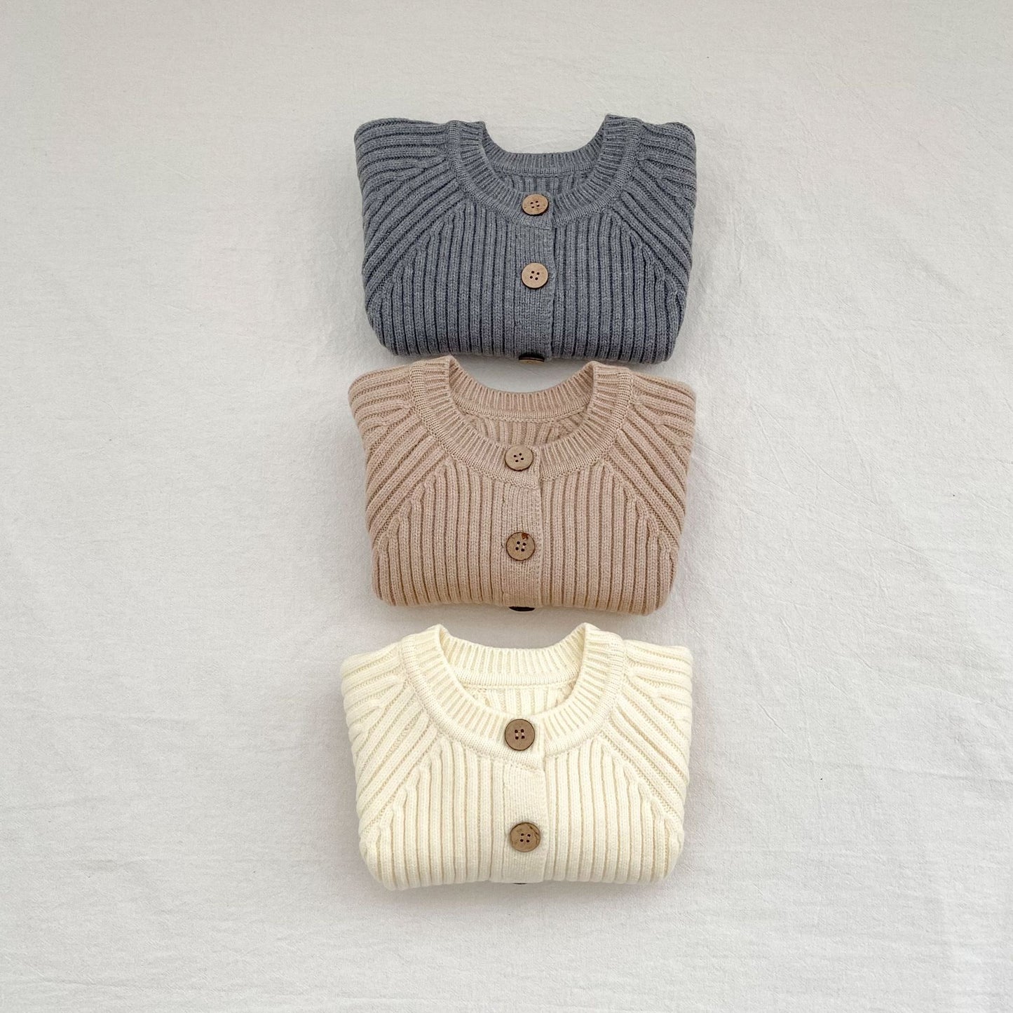 シンプルリブニットカーディガン(3color)