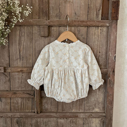 ヨーロピアン柄ロンパース