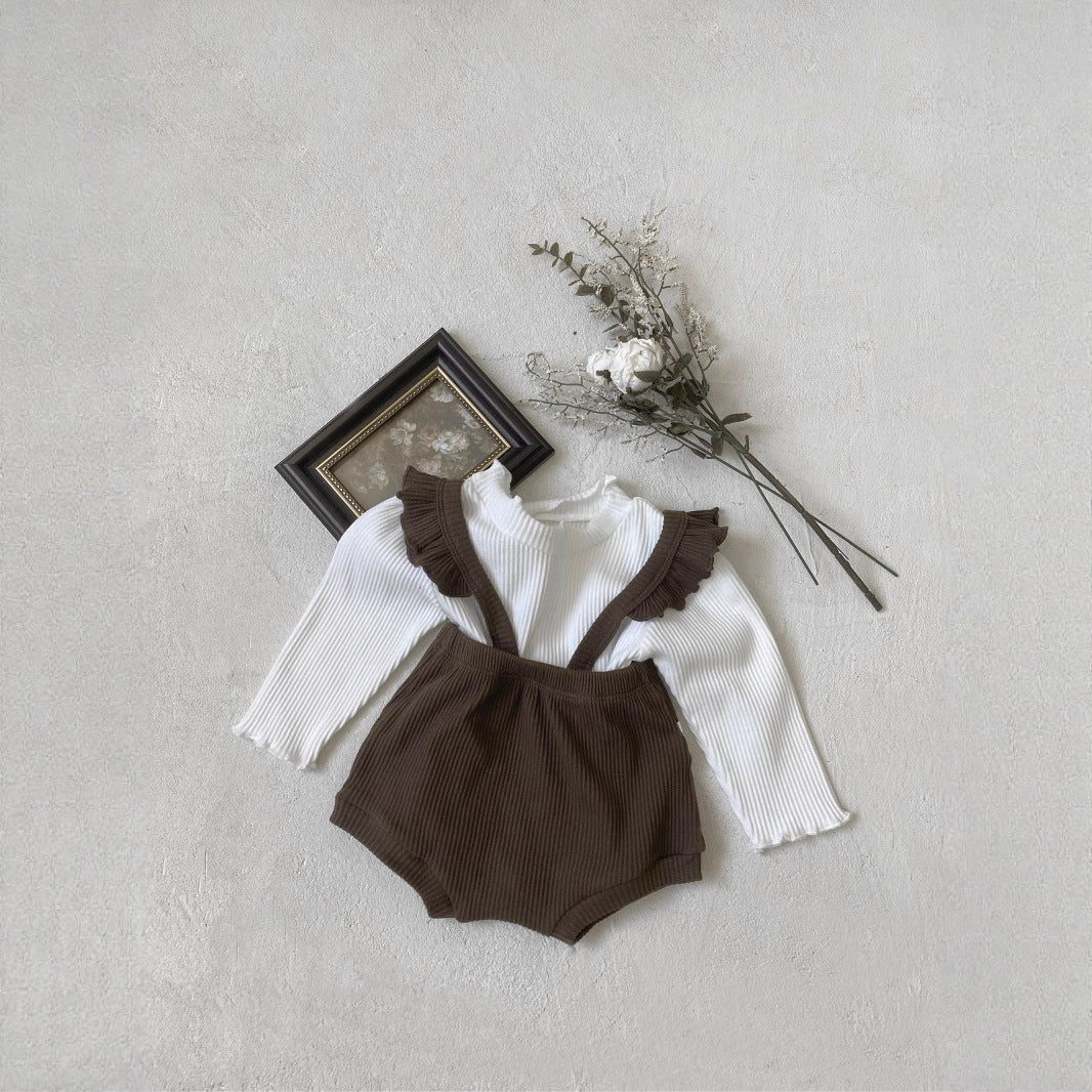 ショルダーフリルリブパンツ(4color)