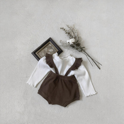 ショルダーフリルリブパンツ(4color)