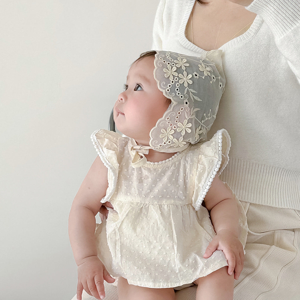 ベビーレースデザインボンネット(4color)