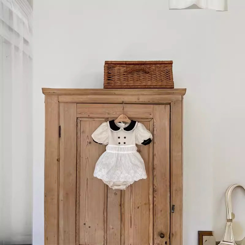 ダブルボタンフォーマルロンパース