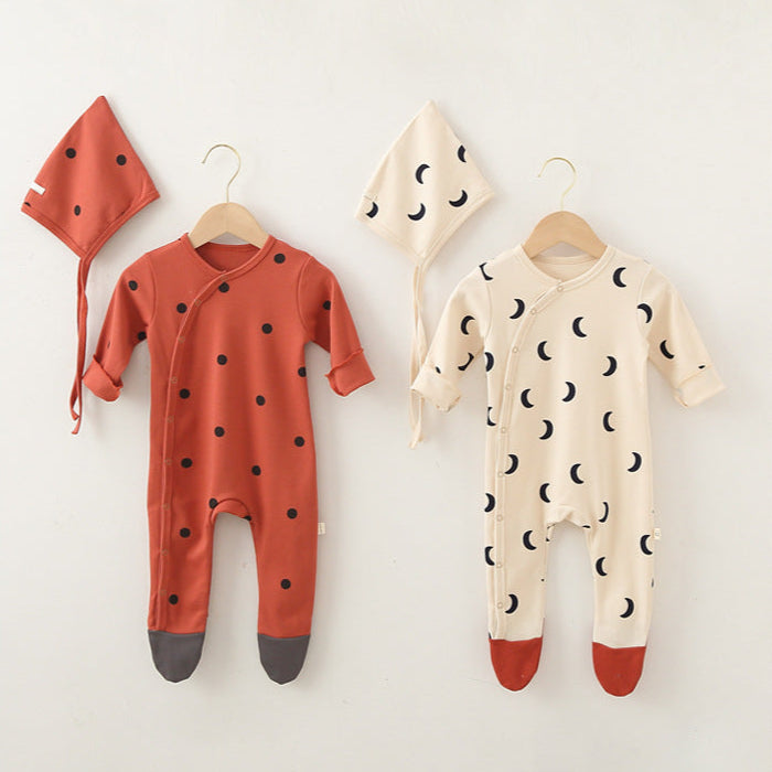 北欧バイカラーベビーロンパースセット(3color)