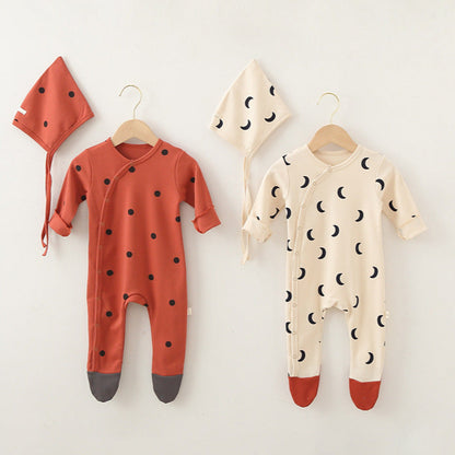 北欧バイカラーベビーロンパースセット(3color)