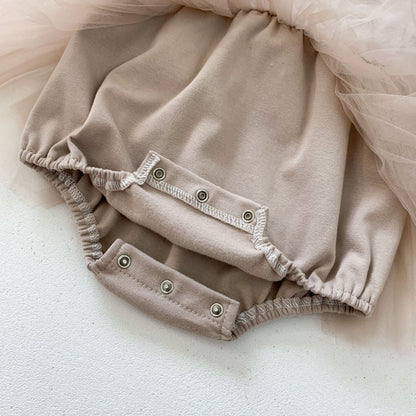 パフスリーブベビーワンピロンパース(2color)