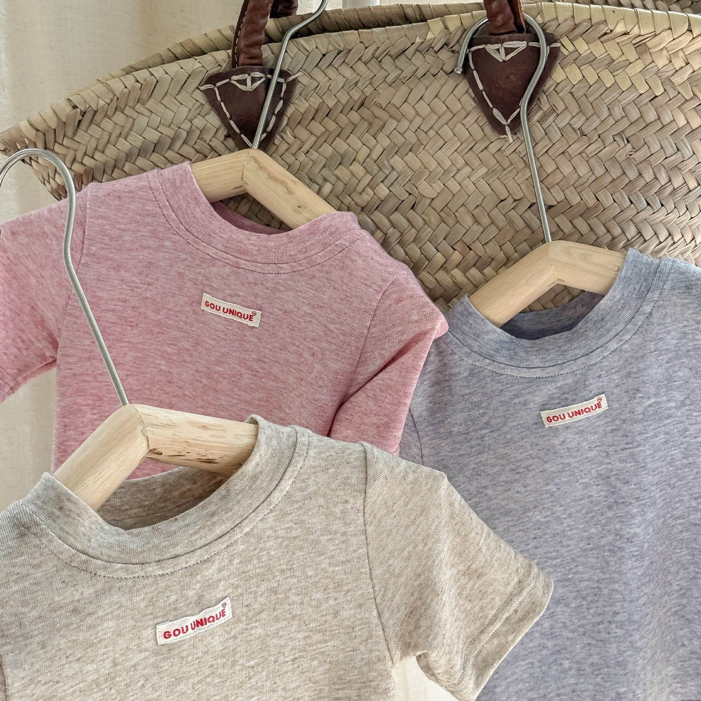 🅽🅴🆆 [3color / 80-130] 杢カラーシックサマーシャツ