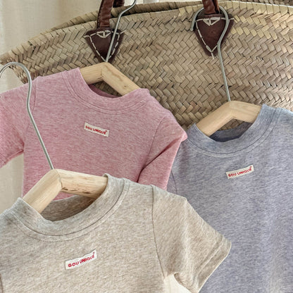 🅽🅴🆆 [3color / 80-130] 杢カラーシックサマーシャツ