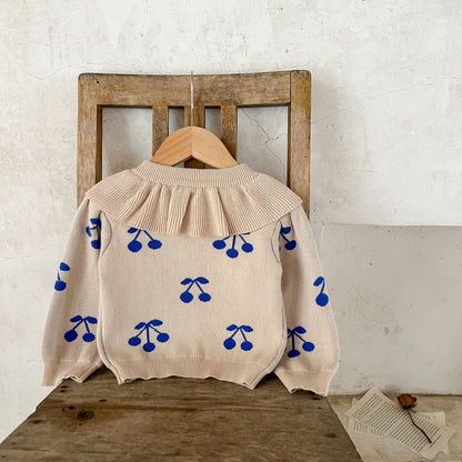 ブルーチェリーニットカーディガン