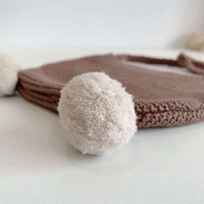 🅽🅴🆆 プチぽんぽん耳ニットボンネット(3color)