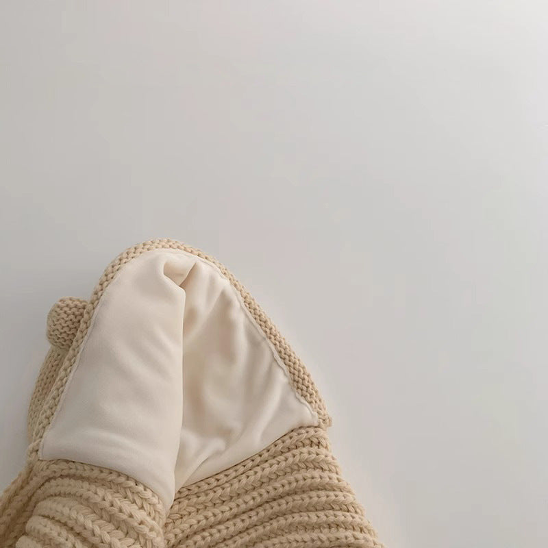 🅽🅴🆆 くま耳ニットフードマフラー(4color)