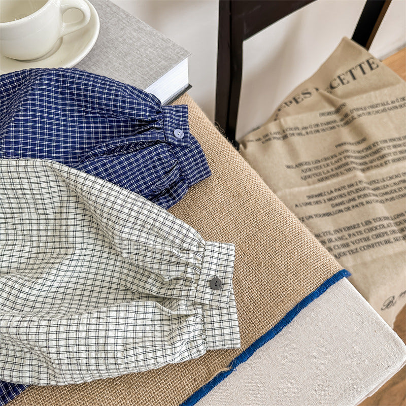 ゆったりぱふチェック柄トップス(2color)