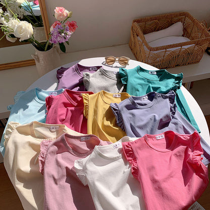 🅽🅴🆆 [11color / 90-140] シンプルフリルノースリーブ