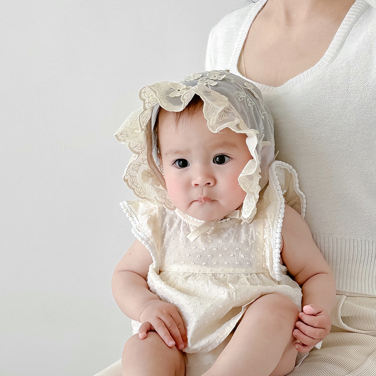 ベビーレースデザインボンネット(4color)